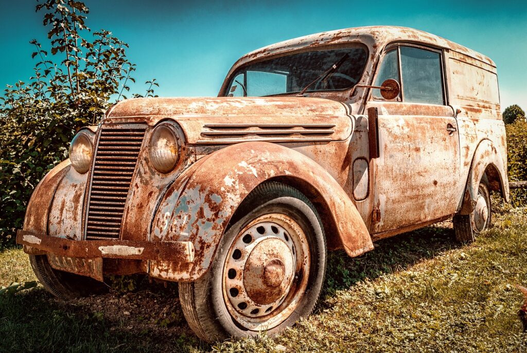 renault juvaquatre, car, rusty